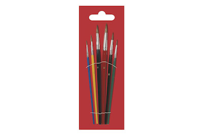 Image of Schulmalpinsel-Set, Rindshaar, 6 Grössen auf Karte bei JUMBO