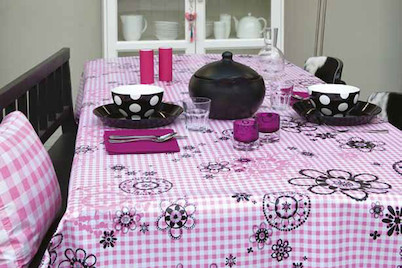 Image of Patifix Tischdecke Chalet Rosette pink 155 cm rund bei JUMBO