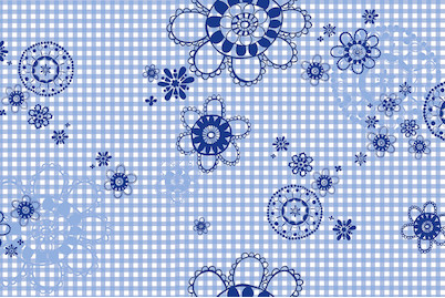 Image of Patifix Tischdecke Chalet Rosette blau 140 cm rund