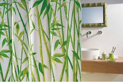 Image of Duschvorhang Bambus 120x200 cm grün