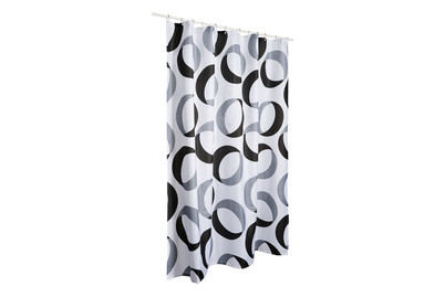 Image of Duschvorhang Rings 180x200 cm grau schwarz bei JUMBO
