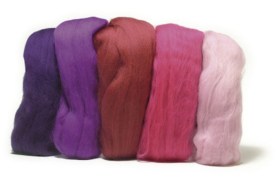 Image of Merino-Kammzug, superfein, 18 mic, 5x10g sortiert, SB-Btl 50g bei JUMBO