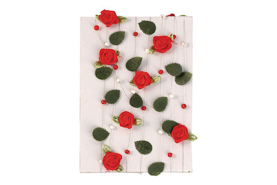 Image of Rosengirlande mit Blättern + Perlen, 4-25 mm, SB-Btl. 2 m auf Karte