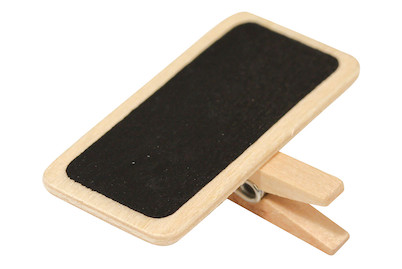 Image of Holz-Minitafel auf Klammer, 4x2cm, SB-Btl 6Stück bei JUMBO