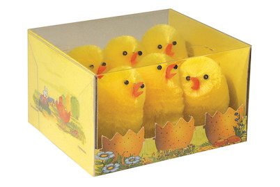 Image of Küken aus Seidenchenille, 5cm, PVC-Box 6Stück bei JUMBO