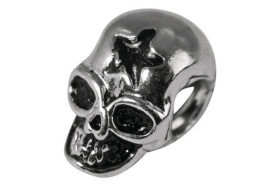 Image of Metall-Zierelement: Totenkopf, 12mm, Grossloch 3,5mm ø, lose bei JUMBO