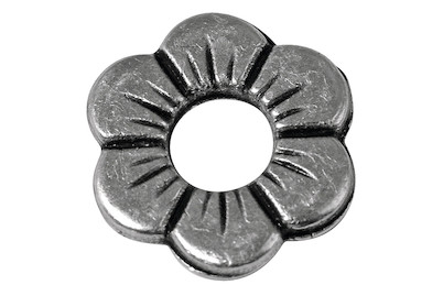 Image of Metall-Zierelement: Blume, 12mm ø, Grossloch 4mm ø, lose bei JUMBO
