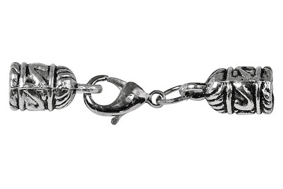 Image of Metall-Endkappe mit Karabiner, 38mm, Innenø 5mm, nickelfrei, lose bei JUMBO