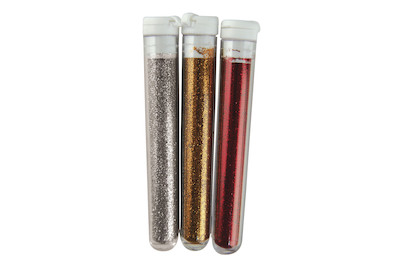 Image of Fein-Flitter gold/silber/rot bei JUMBO