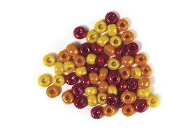 Image of Glas-Grosslochradl, opak, rot-gelb Töne, ø 5,4 mm, Dose 55g bei JUMBO