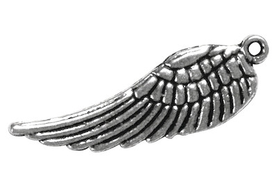Image of Metall-Anhänger , Flügel, 28mm, Öse 1mm ø, nickelfrei, lose
