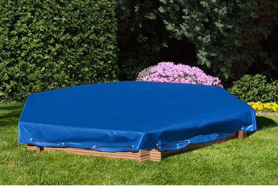 Image of Sandkastenabdeckung für 6-eck Sandkasten, kunststoff blau bei JUMBO