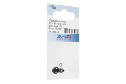 Image of Augen Glas/Oese schwarz 8 mm SB 2 Stück bei JUMBO