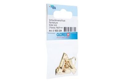 Image of Schlaufenverschl. 18x29 mm 2Pa nagelbar, goldfarben bei JUMBO
