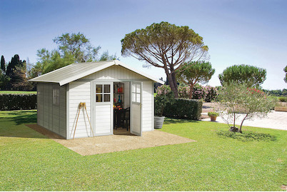 Image of Grosfillex Gartenhaus Deco (315 x 355.5 cm), metall kunststoff grau-grün weiss bei JUMBO