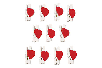 Image of Holzklammern mit Herz, 25 mm, SB-Btl. 12 Stück bei JUMBO