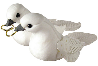Image of Pilztaubenpaar mit Pailletten 5.5 cm bei JUMBO