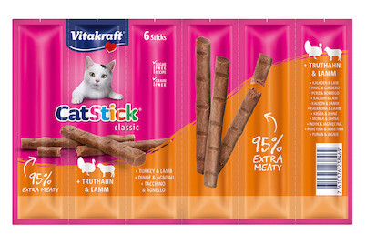 Image of Vitakraft Cat-Stick Katzensnack Truthahn & Lamm 6 Stück