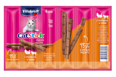 Image of Vitakraft Cat-Stick Katzensnack Truthahn & Lamm 6 Stück bei JUMBO