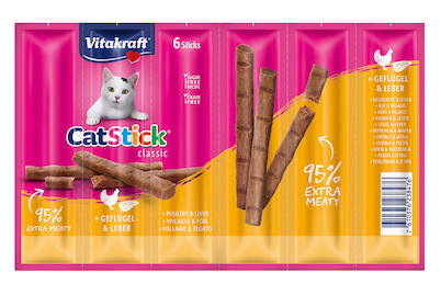 Image of Vitakraft Cat-Stick Katzensnack Geflügel & Leber 6 Stück bei JUMBO