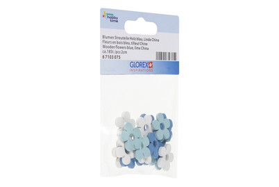 Image of Blumen Streuteile Holz 18St 2 cm blau Sperrholz Linde bei JUMBO