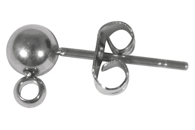 Image of Edelstahl Ohrstecker m. Kugel+Öse, 4mm ø, SB-Btl 2Stück bei JUMBO
