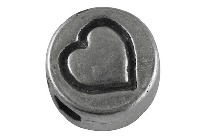 Image of Metall- Perle: Herz, 7mm ø, Loch 2mm ø, SB-Btl 5Stück bei JUMBO