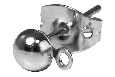 Image of Ohrstecker mit Halbkugel + Öse 4 mm ø bei JUMBO