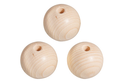 Image of Rohholzkugeln FSC 100%, 35mm ø, halbgebohrt,Bohrung 8mmø, SB-Btl 3Stück bei JUMBO