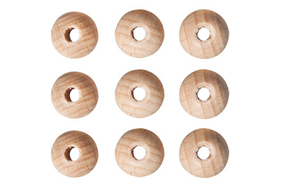 Image of Rohholzkugeln FSC 100%, 10mm ø, halbgebohrt,Bohrung 3mmø, SB-Btl 35Stück bei JUMBO
