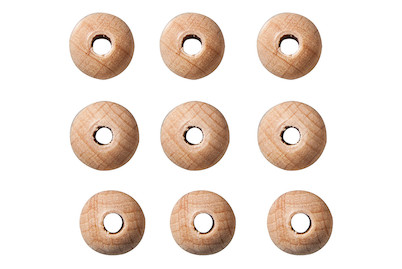 Image of Rohholzkugeln FSC 100%, 12mm ø, halbgebohrt,Bohrung 3mmø, SB-Btl 25Stück bei JUMBO