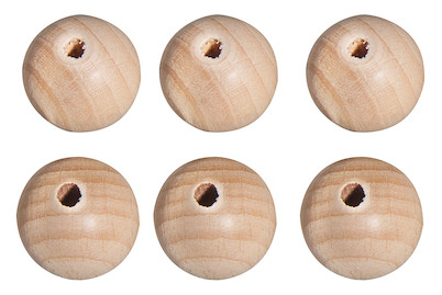 Image of Rohholzkugeln FSC 100%, 18mm ø, halbgebohrt,Bohrung 4mmø, SB-Btl 10Stück bei JUMBO