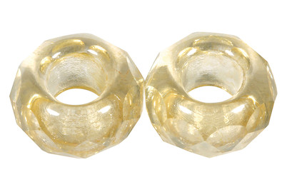 Image of Glas Grossloch Schliffperle Magic Flair , 13mm ø,Loch 5mm ø,transp., SB-Btl 2Stück bei JUMBO