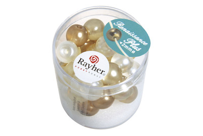 Image of Renaissance Glaswachsperlen, halbtransp., 10 mm, m.Grossloch, Dose 32 Stück bei JUMBO