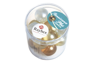 Image of Renaissance Glaswachsperlen, halbtransp., 14 mm, m.Grossloch, Dose 12 Stück bei JUMBO