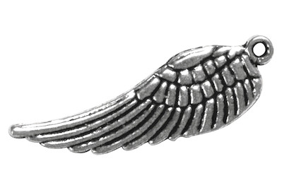 Image of Metall- Anhänger: Flügel, 28mm ø, Öse 1mm ø, SB-Btl 3Stück