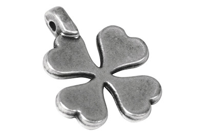 Image of Metall- Anhänger: Kleeblatt, 15mm ø, Öse 1mm ø, SB-Btl 3Stück bei JUMBO