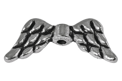 Image of Metall- Zierelement: Flügel, 20mm ø, Loch 1mm ø, SB-Btl 2Stück bei JUMBO