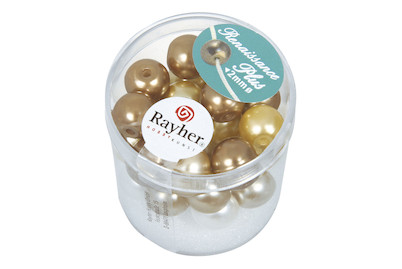 Image of Renaissance Glaswachsperlen, 10 mm, Dose 32 Stück, mit Grossloch bei JUMBO