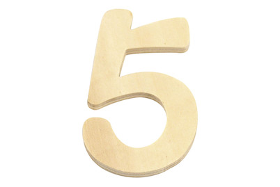 Image of Holz Zahl FSC Mix Credit, 6cm ø, 5 bei JUMBO