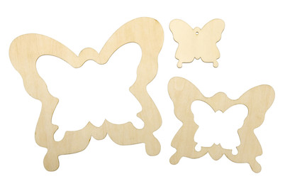 Image of Holz Hänger Schmetterling FSC Mix Credit, 12,5x11, 8,5x7,4, 5x4 cm, SB-Btl 1Set bei JUMBO
