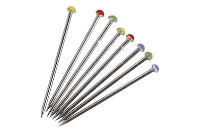 Image of Stecknadeln mit farbigem Kopf, 21x0,7mm, Box 500Stück bei JUMBO