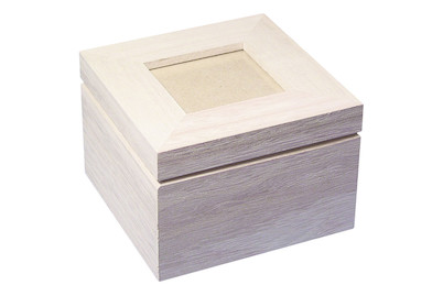 Image of Holz- Box mit Fotodeckel FSC Mix Credit, 12x12x7,6cm