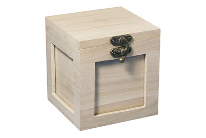 Image of Holz- Fotobox FSC Mix Credit, 11x11x11cm, 4 Fach mit Deckel bei JUMBO