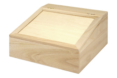 Image of Holzbox m. Klappdeckel, FSC Mix Credit, 24x24x12cm, +4 Fächer bei JUMBO