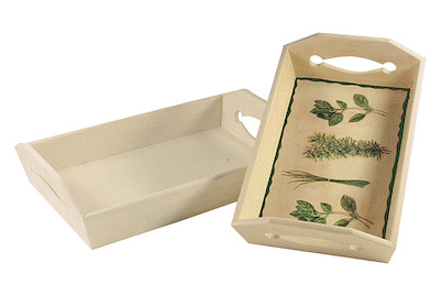 Image of Holz Tablett Set, FSC Mix Credit, 2 GRÖssEN, 27x17CM, 31x20CM bei JUMBO