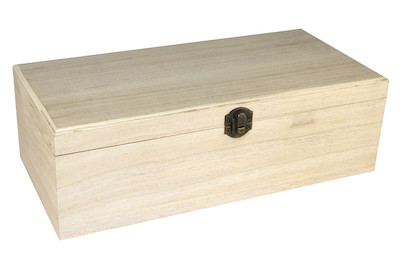 Image of Holz Box FSC Mix Credit, 32x15x10cm, Spiegel+Fotorahmen, 4 Fächer