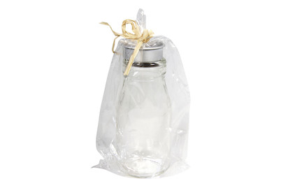 Image of Glas Flasche mit Teelichthalter, 5,5cm ø, 14cm, Beutel 1Stück bei JUMBO