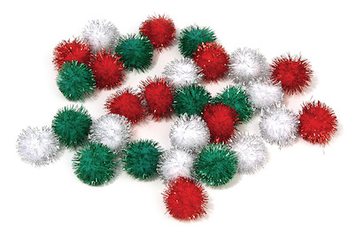 Image of Metallic-Pompons,sortiert, 15mm ø, SB-Btl 75Stück bei JUMBO