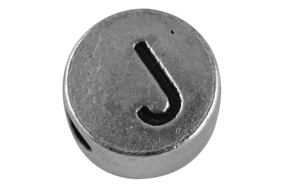 Image of Metall-Perle J , 7mm ø, Loch 2mm ø, lose bei JUMBO